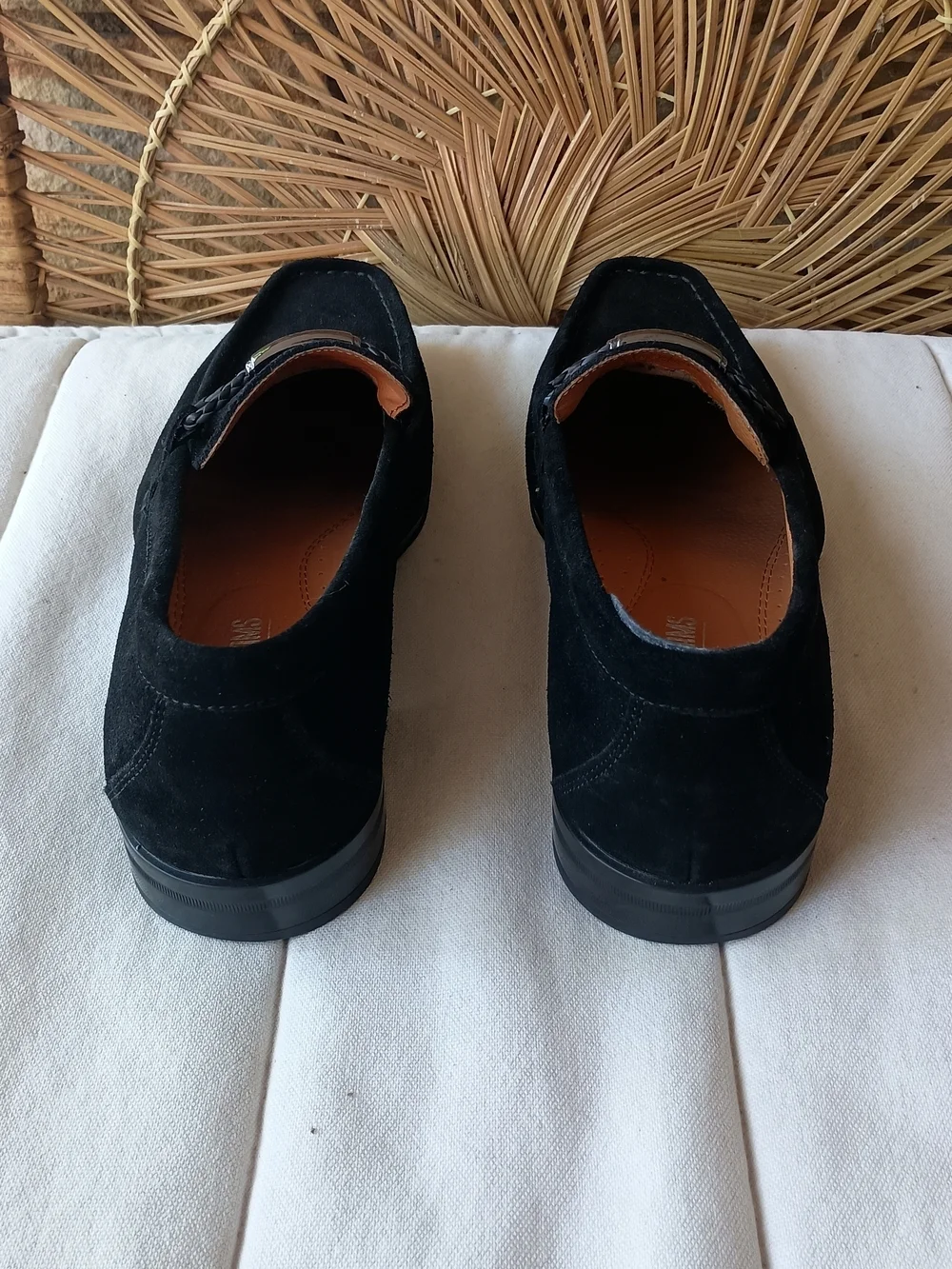 Stacy Adams Men's Black Suede Slip-On Loafers with Silver Bit Hardware_9